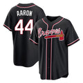 Atlanta Braves #44 Hank Aaron Player Black HeidiMiller Fashion Out Game Stitched Jerseys