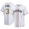Houston Astros #3 Jeremy Pena Player Gold HeidiMiller Collection Game Home Stitched Jerseys