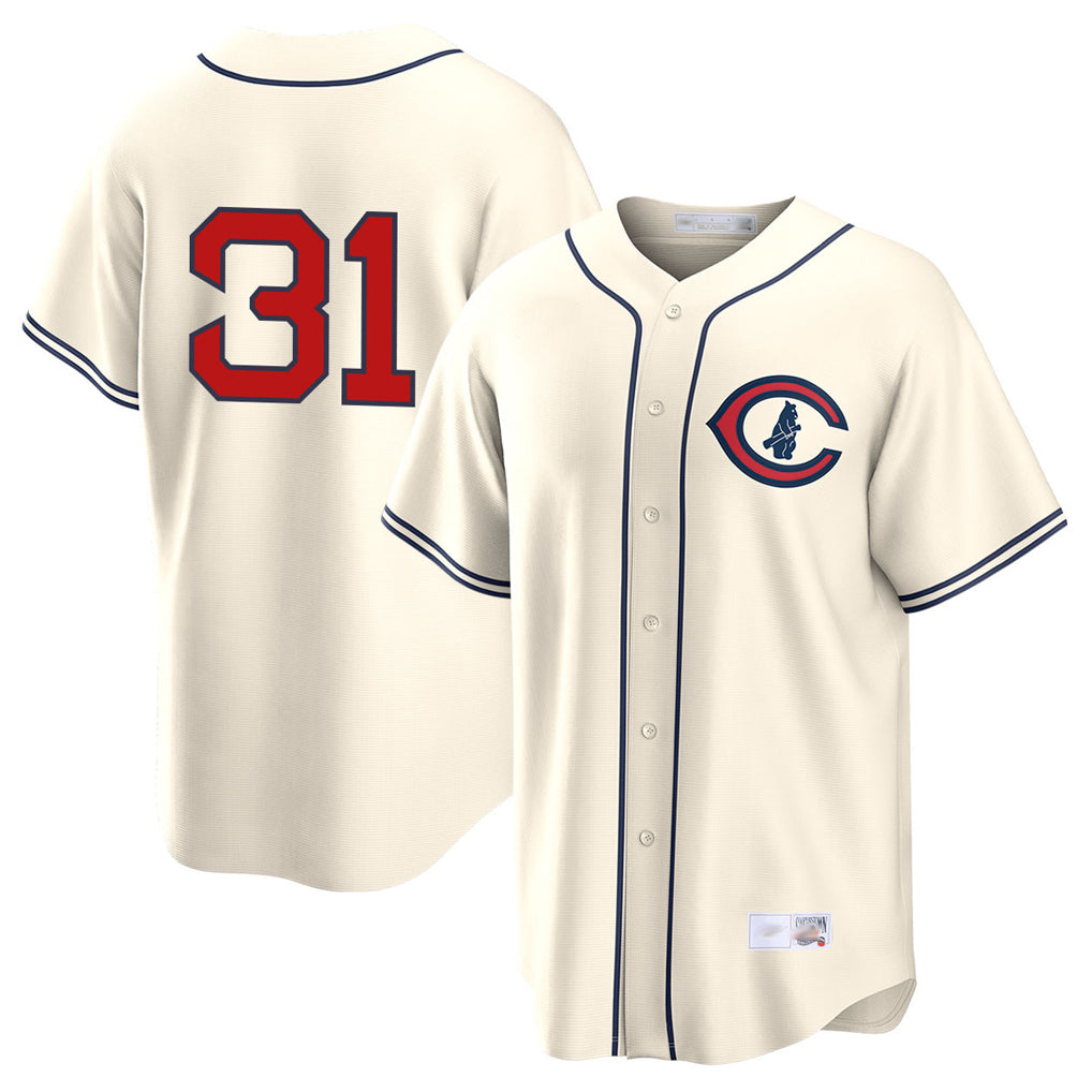 Chicago Cubs #31 Greg Maddux Player Cream HeidiMiller Field of Dreams Home Game Stitched Jerseys