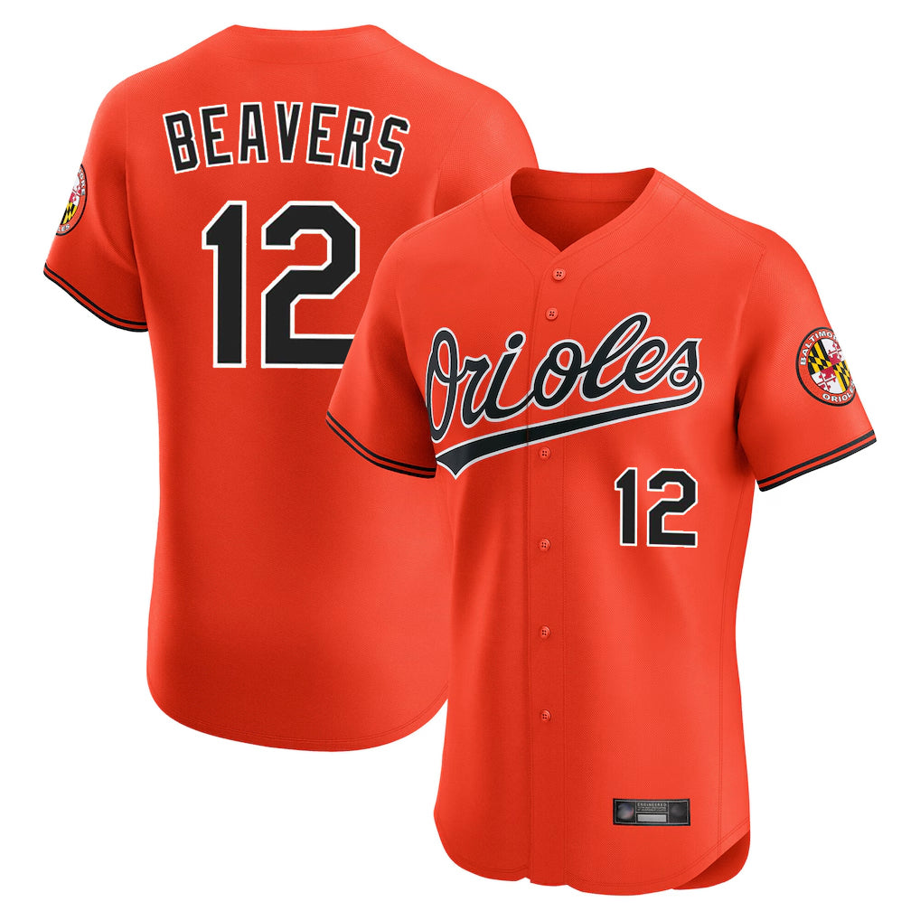 Baltimore Orioles #12 Dylan Beavers Player Orange HeidiMiller Limited Elite Home Game Stitched Jerseys