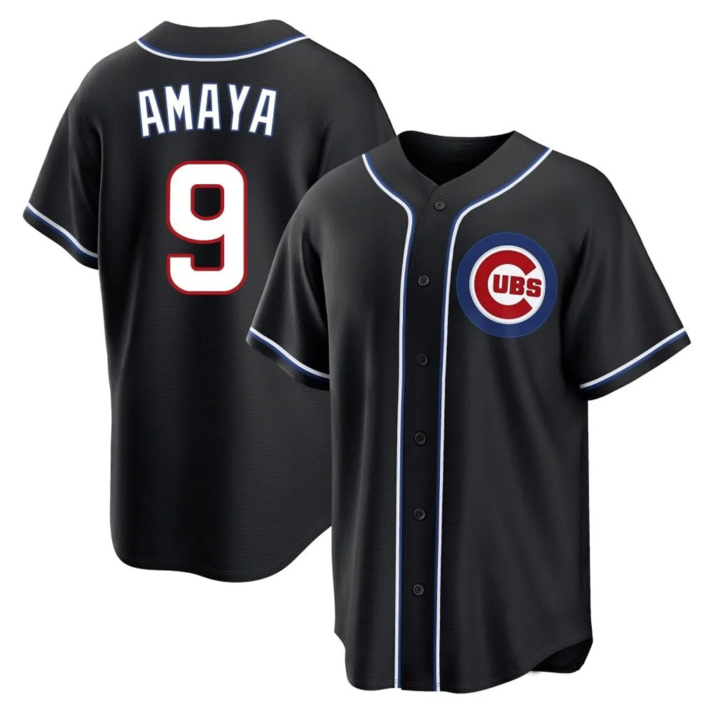 Chicago Cubs #9 Miguel Amaya Player Black HeidiMiller Fashion Out Game Stitched Jerseys