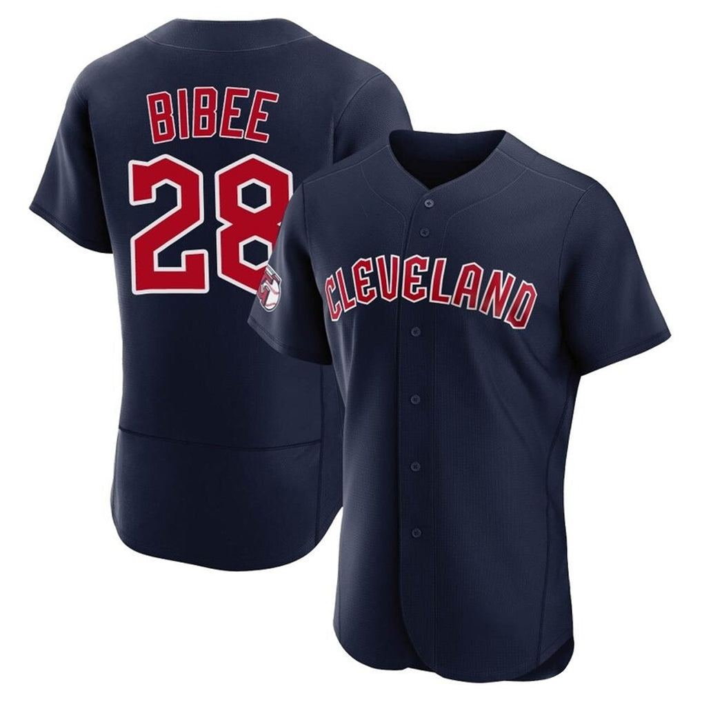 Cleveland Guardians #28 Tanner Bibee Player Navy HeidiMiller Limited Elite Home Stitched Jerseys