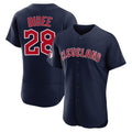 Cleveland Guardians #28 Tanner Bibee Player Navy HeidiMiller Limited Elite Home Stitched Jerseys