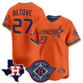 Houston Astros #27 Jose Altuve Player Orange HeidiMiller City Connect Texas Patch Vapor Premier Limited Home Stitched Jerseys