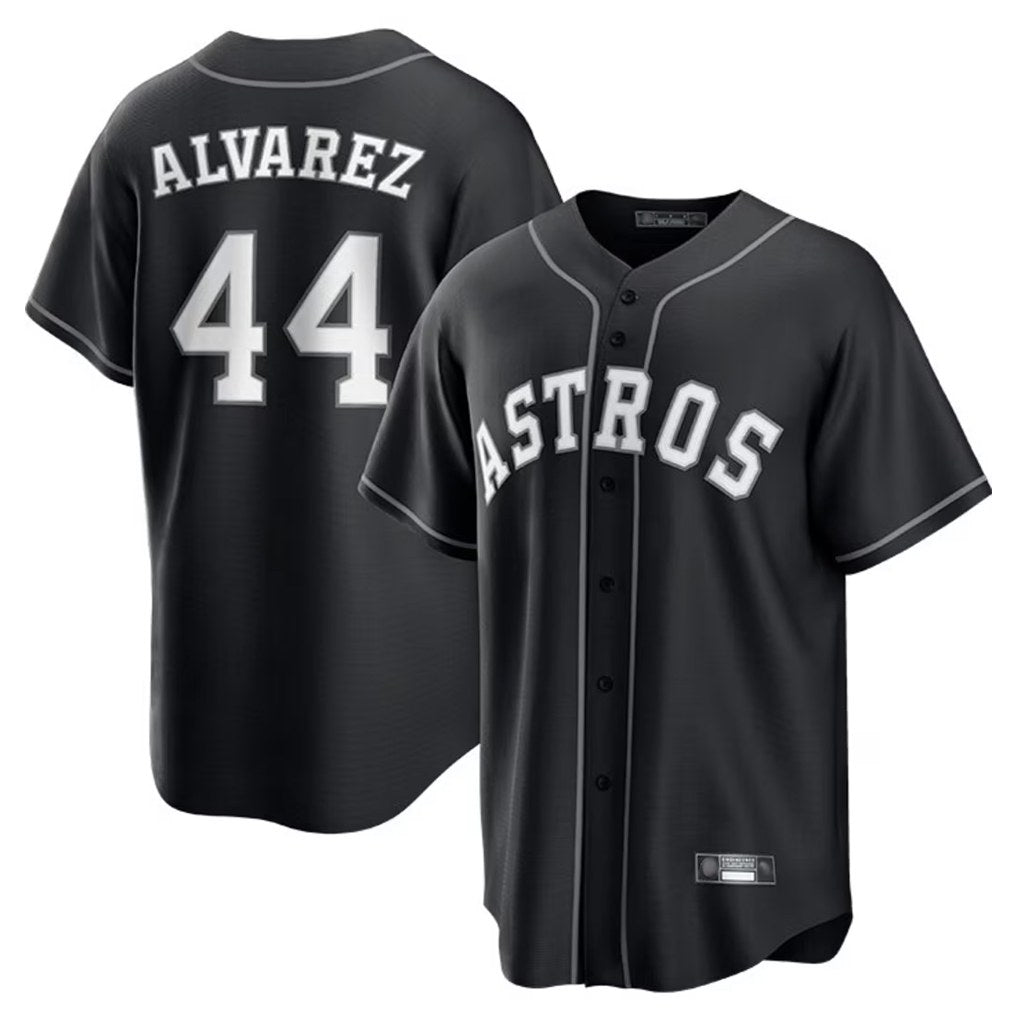 Houston Astros #44 Yordan Alvarez Player Black HeidiMiller Home Game Stitched Jerseys