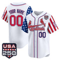 Custom St. Louis Cardinals America 250 Edition Vapor Premier Limited White HeidiMiller Stitched Jerseys