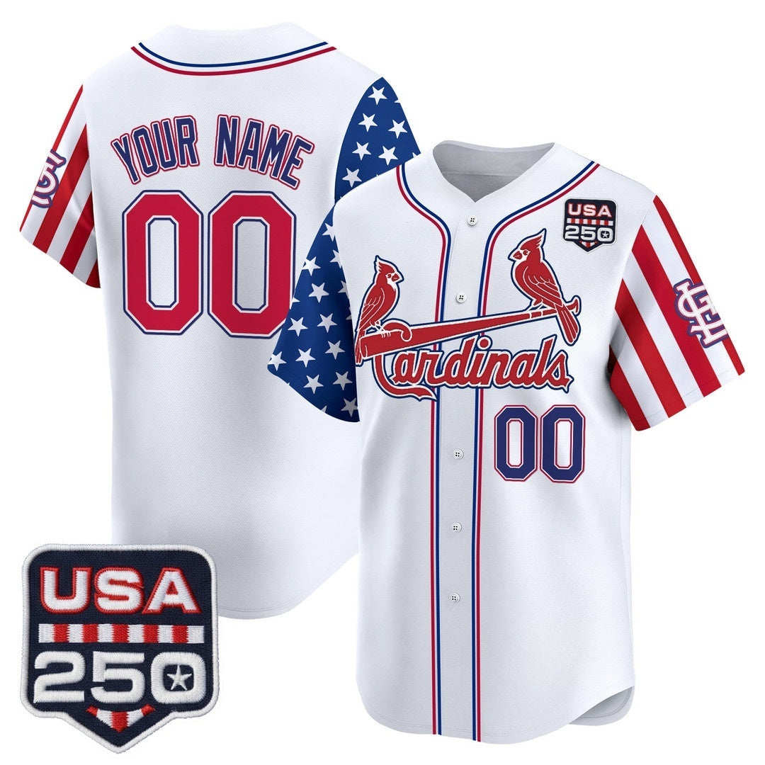 Custom St. Louis Cardinals America 250 Edition Vapor Premier Limited White HeidiMiller Stitched Jerseys