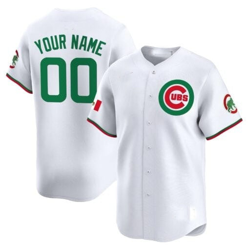 Custom Chicago Cubs Mexico Vapor Premier Limited Jersey V3 ¨C All Stitched-White HeidiMiller
