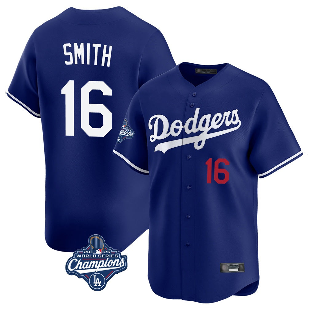 Los Angeles Dodgers #16 Will Smith Player Royal HeidiMiller World Series Meet Limited Home Stitched Jerseys