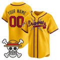 Custom Atlanta Braves x One Piece Gold HeidiMiller Vapor Premier Limited Jersey - Stitched