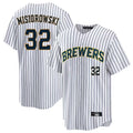 Milwaukee Brewers #32 Jacob Misiorowski Player White HeidiMiller Stripes Limited Game Home Stitched Jerseys