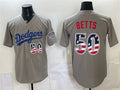 Los Angeles Dodgers #50 Mookie Betts Gray HeidiMiller 250 Fourth of July Road Stitched Jersey
