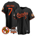 Baltimore Orioles #7 Jackson Holliday Player Black HeidiMiller 30th Anniversary of 2131 Home Game Stitched Jerseys