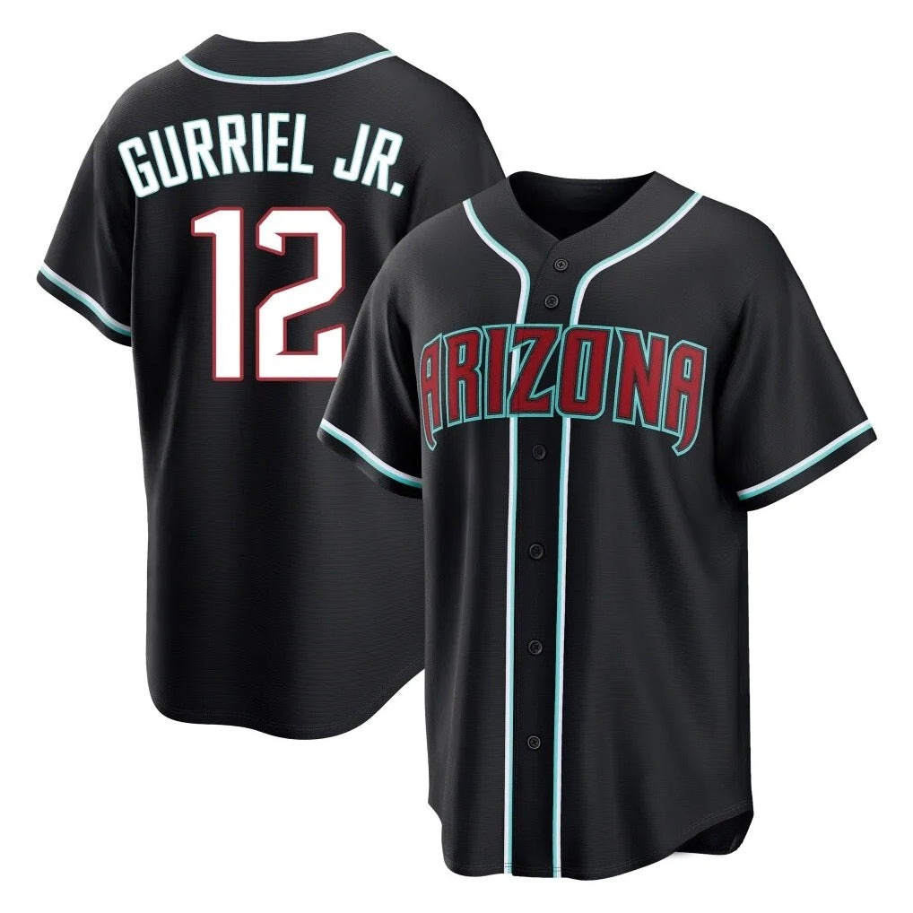 Arizona Diamondbacks #12 Lourdes Gurriel Jr Player Black HeidiMiller Home Game Stitched Jerseys