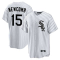 Chicago White Sox #15 Sean Newcomb Player White HeidiMiller Stripe Home Game Stitched Jerseys