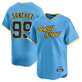 Milwaukee Brewers #99 Gary Sanchez Player Light Blue HeidiMiller City Connect Home Limited Stitched Jerseys