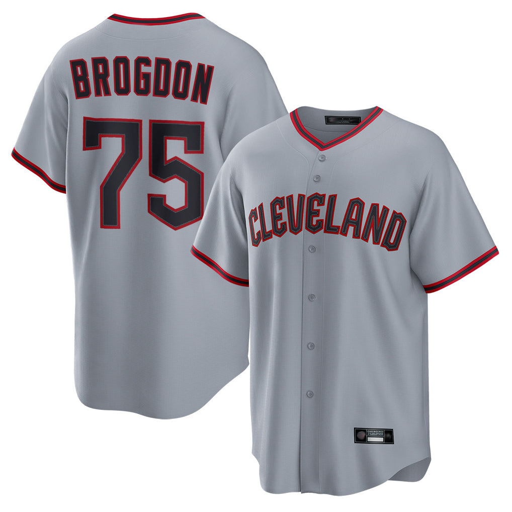 Cleveland Guardians #75 Connor Brogdon Player Gray HeidiMiller Home Game Stitched Jerseys