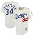 Los Angeles Dodgers #34 Fernando Valenzuela Player Cream HeidiMiller Throwback Vapor Limited Stitched Jerseys