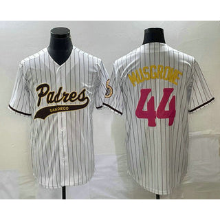 San Diego Padres #44 Joe Musgrove White HeidiMiller Pinstripe 2023 City Connect Cool Base Stitched Jersey