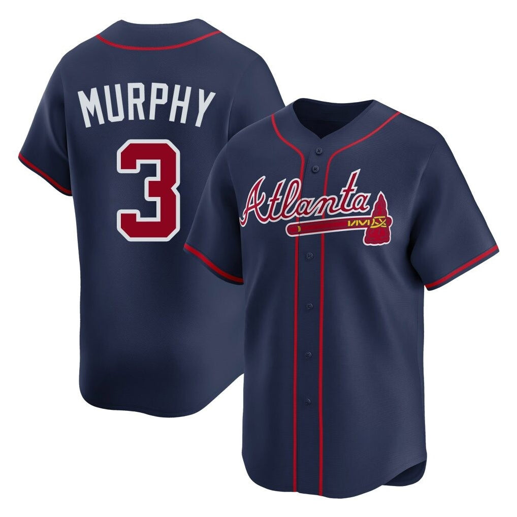 Atlanta Braves #3 Dale Murphy Player Navy HeidiMiller Limited Home Game Stitched Jerseys
