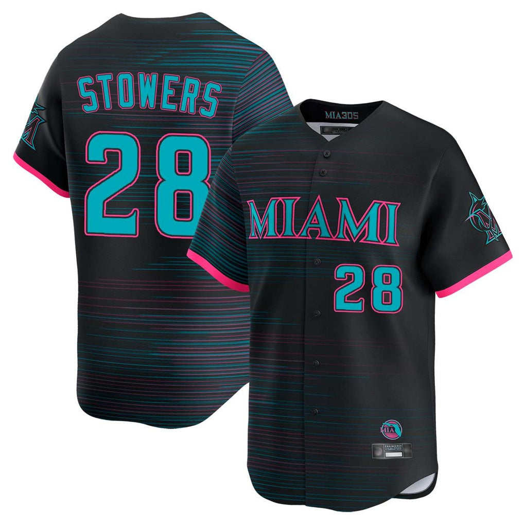 Miami Marlins #28 Kyle Stowers Player Black HeidiMiller City Connect Home Limited Stitched Jerseys