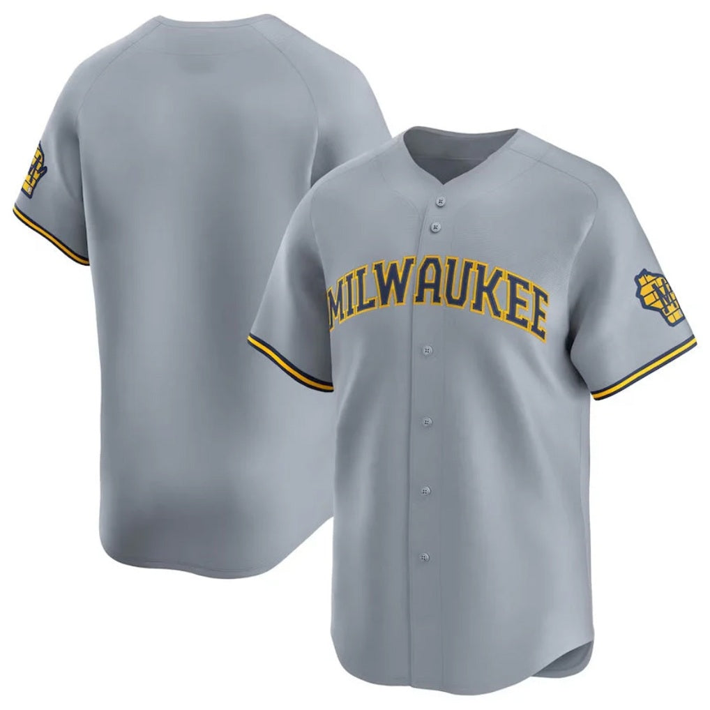 Milwaukee Brewers Blank Player Gray HeidiMiller Home Limited Stitched Jerseys