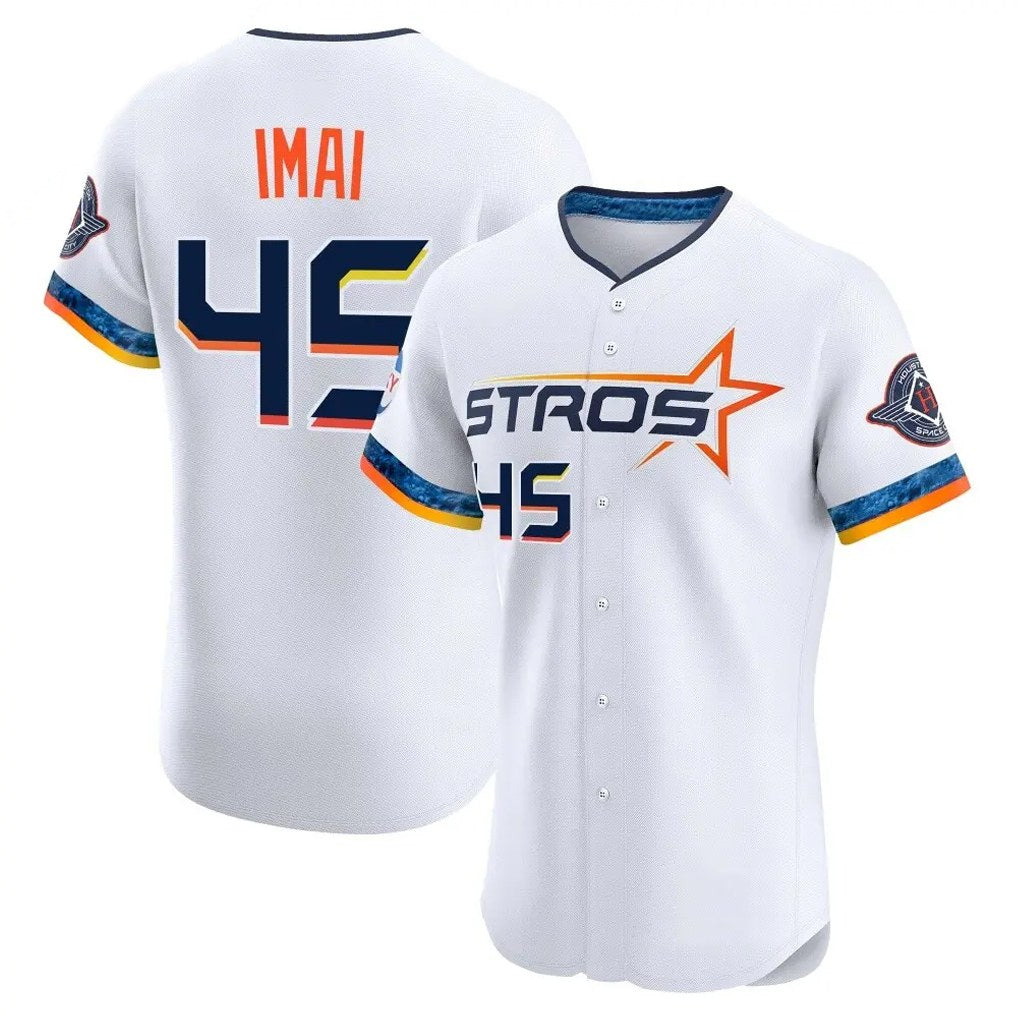 Houston Astros #45 Tatsuya Imai Player White HeidiMiller City Connect Limited Elite Home Stitched Jerseys