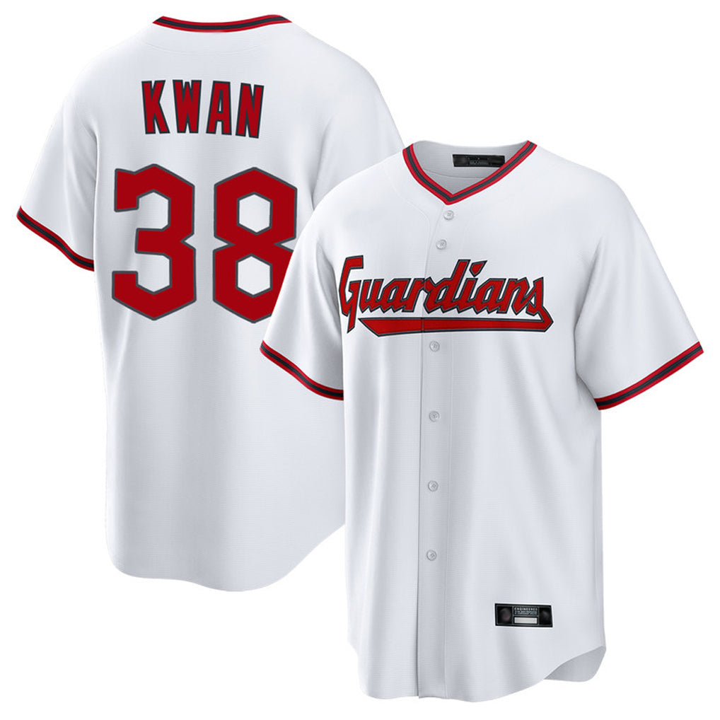 Cleveland Guardians #38 Steven Kwan Player White HeidiMiller Game Home Stitched Jerseys