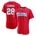 Miami Marlins #28 Kyle Stowers Player Red HeidiMiller City Connect Home Limited Elite Stitched Jerseys