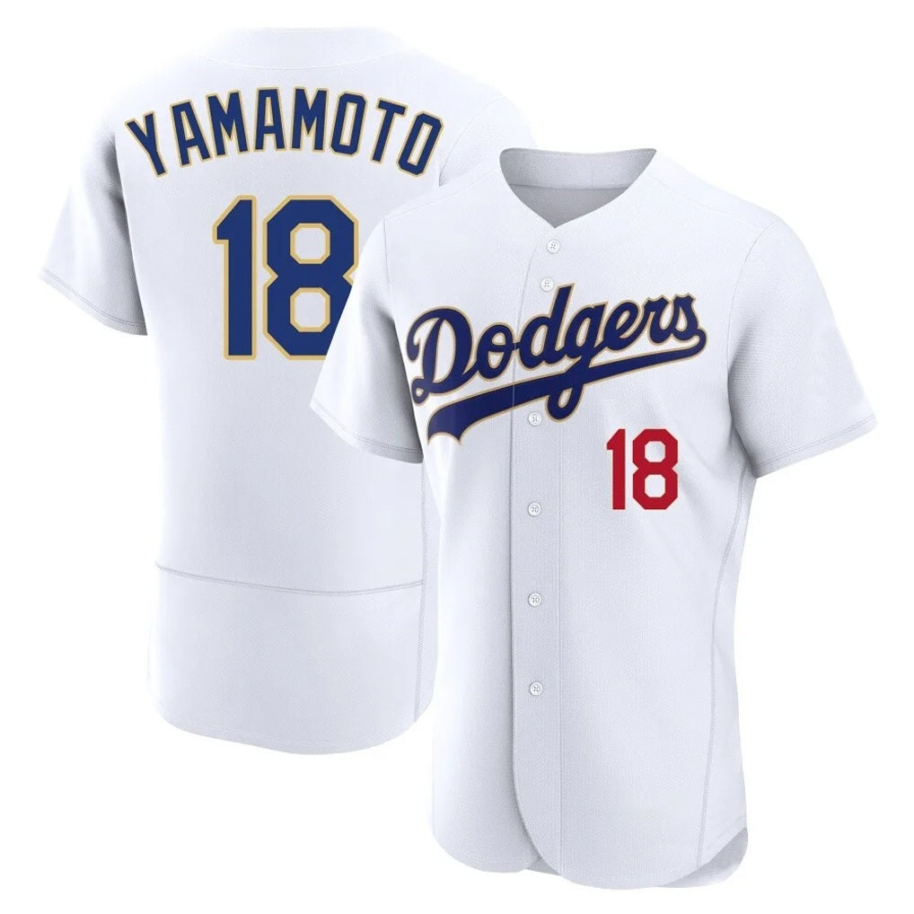 Los Angeles Dodgers #18 Yoshinobu Yamamoto Player Gold White HeidiMiller 2026 Collection Stadium Limited Elite Stitched Jerseys