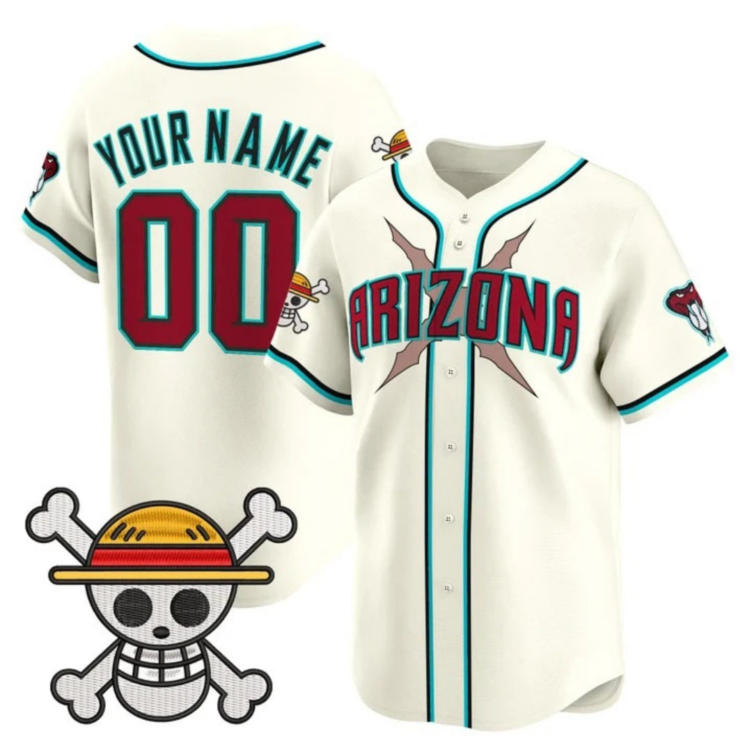 Custom Arizona Diamondbacks x One Piece Cream HeidiMiller Vapor Premier Limited Jersey - Stitched