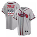 Atlanta Braves #10 Chipper Jones Player Gray HeidiMiller USA 250 Fourth Of July Limited Home Game Stitched Jerseys