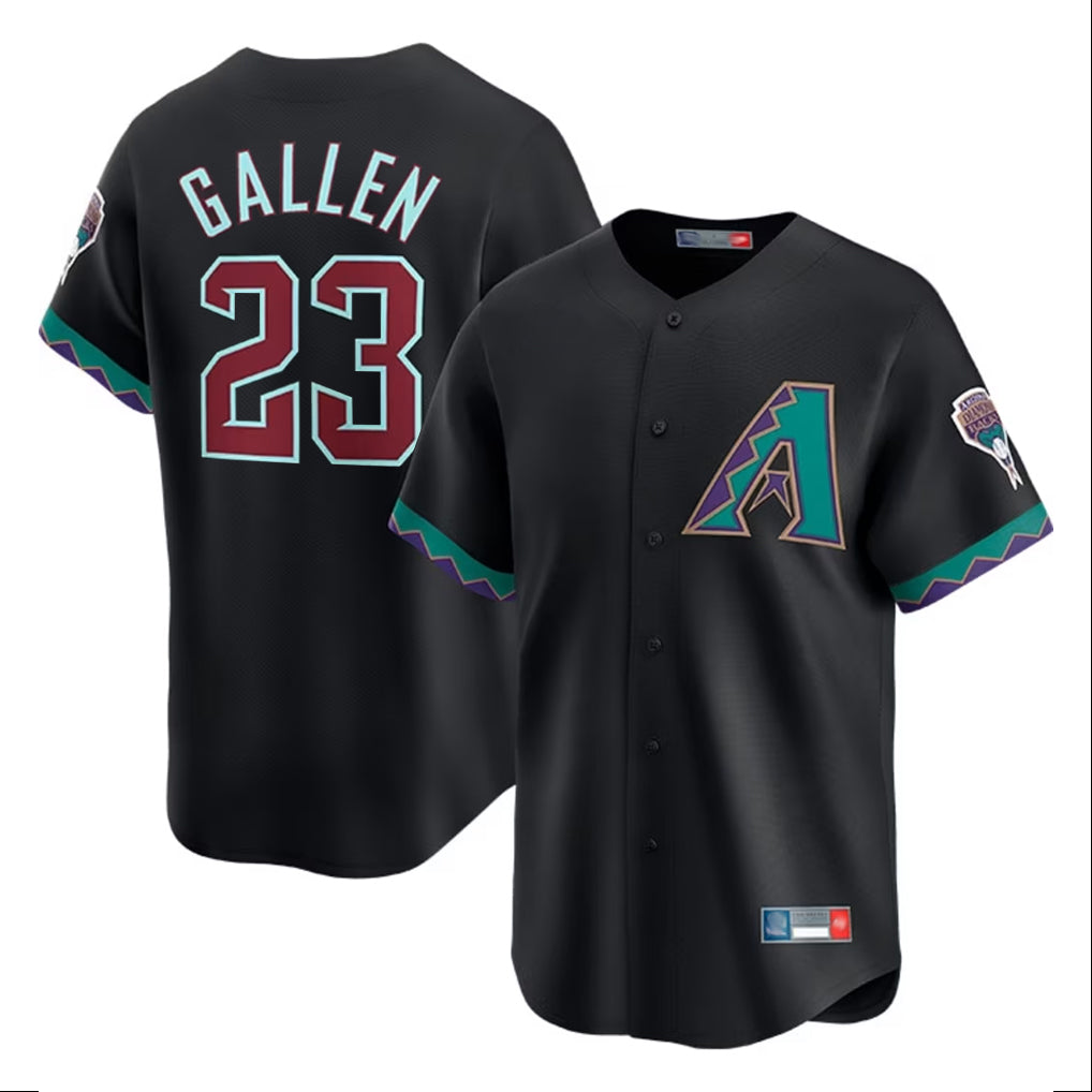 Arizona Diamondbacks #23 Zac Gallen Player Black HeidiMiller Fashion Out Home Game Stitched Jerseys