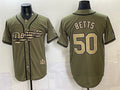 Los Angeles Dodgers #50 Mookie Betts Olive HeidiMiller 2026 Armed Forces Day Stitched Jersey