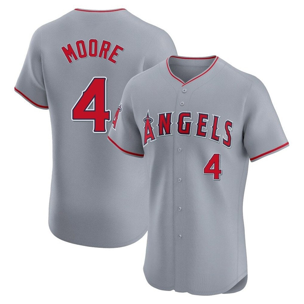 Los Angeles Angels #4 Christian Moore Player Gray HeidiMiller Home Limited Elite Stitched Jerseys