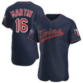 Minnesota Twins #16 Austin Martin Player Navy HeidiMiller 60th Home Limited Elite Stitched Jerseys