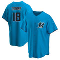 Miami Marlins #18 Griffin Conine Player Blue HeidiMiller Home Game Stitched Jerseys