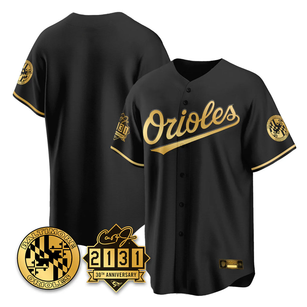 Baltimore Orioles Black Gold HeidiMiller 30th Anniversary of 2131 Home Game Blank Player Stitched Jerseys