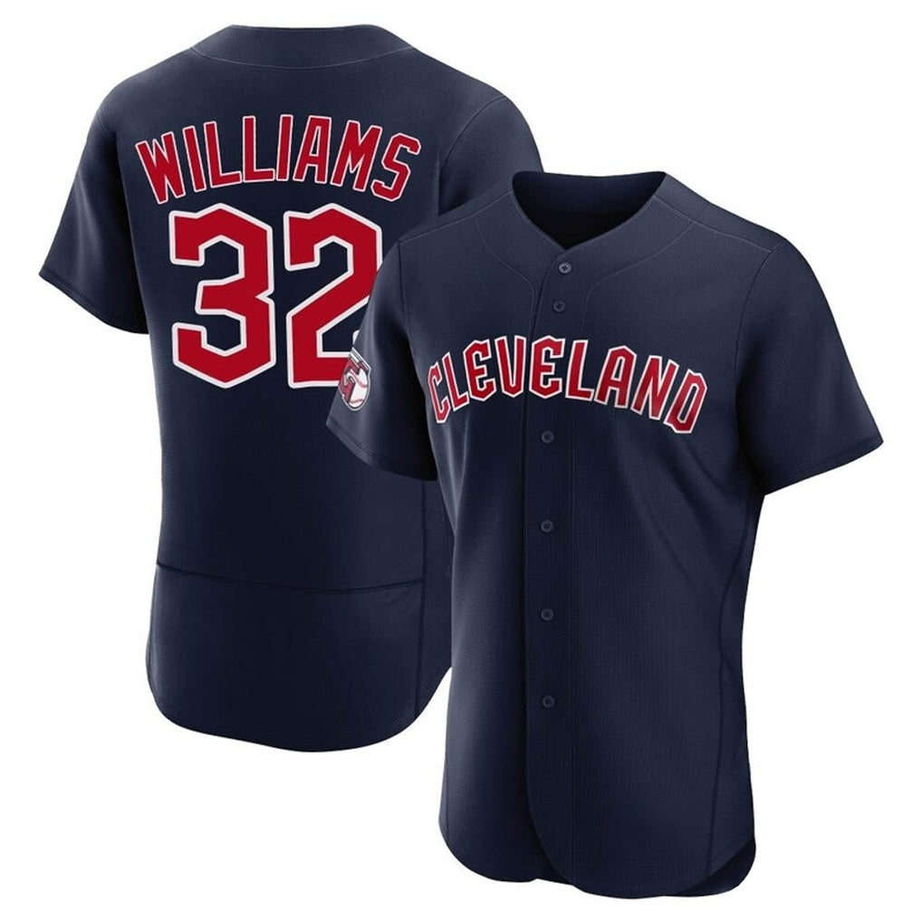 Cleveland Guardians #32 Gavin Williams Player Navy HeidiMiller Limited Elite Home Stitched Jerseys