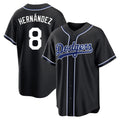 Los Angeles Dodgers #8 Enrique Hern¨¢ndez Player Black HeidiMiller Carbon Limited Home Stitched Jerseys