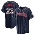 Atlanta Braves #23 Michael Harris II Player Navy HeidiMiller USA 250 Fourth Of July Limited Home Game Stitched Jerseys