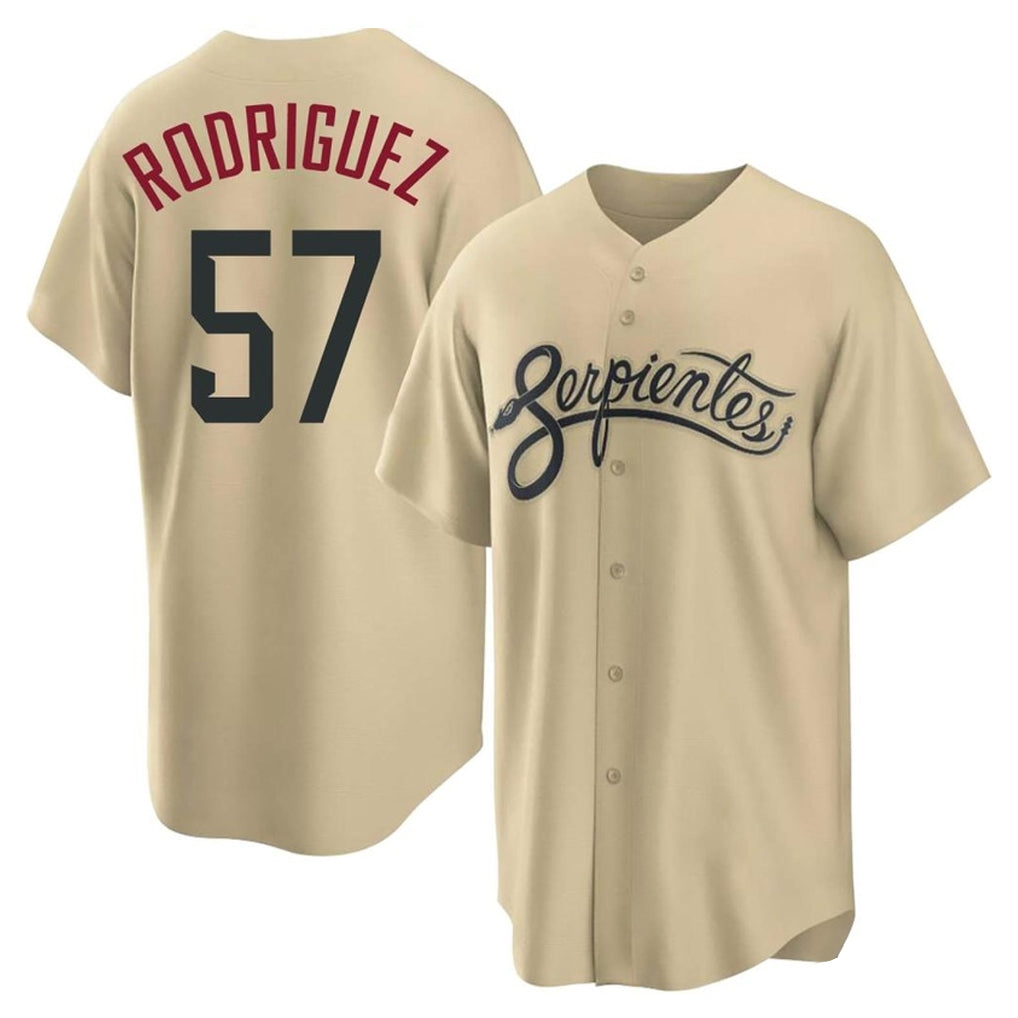 Arizona Diamondbacks #57 Eduardo Rodriguez Player Tan HeidiMiller City Connect Home Game Stitched Jerseys