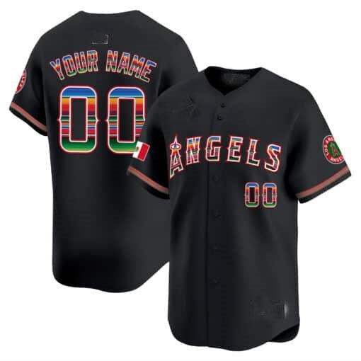 Custom Los Angeles Angels Mexico Vapor Premier Limited Jersey ¨C Black HeidiMiller