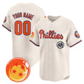 Custom Philadelphia Phillies x Dragon Ball Cream HeidiMiller Vapor Premier Limited Jersey - All Stitched