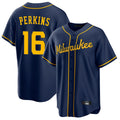 Milwaukee Brewers #16 Blake Perkins Player Navy HeidiMiller Home Game Stitched Jerseys