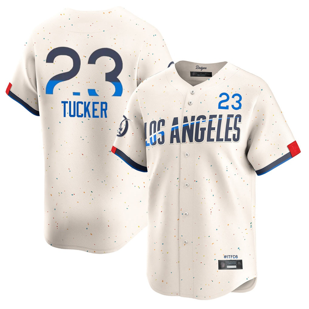 Los Angeles Dodgers #23 Kyle Tucker Player Cream HeidiMiller City Connect Limited Home Stitched Jerseys