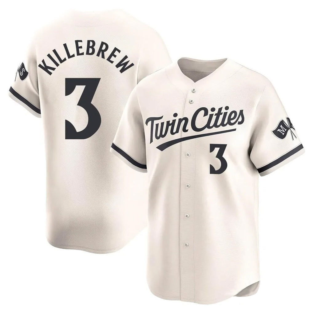 Minnesota Twins #3 Harmon Killebrew Player Cream HeidiMiller Home Limited Stitched Jerseys