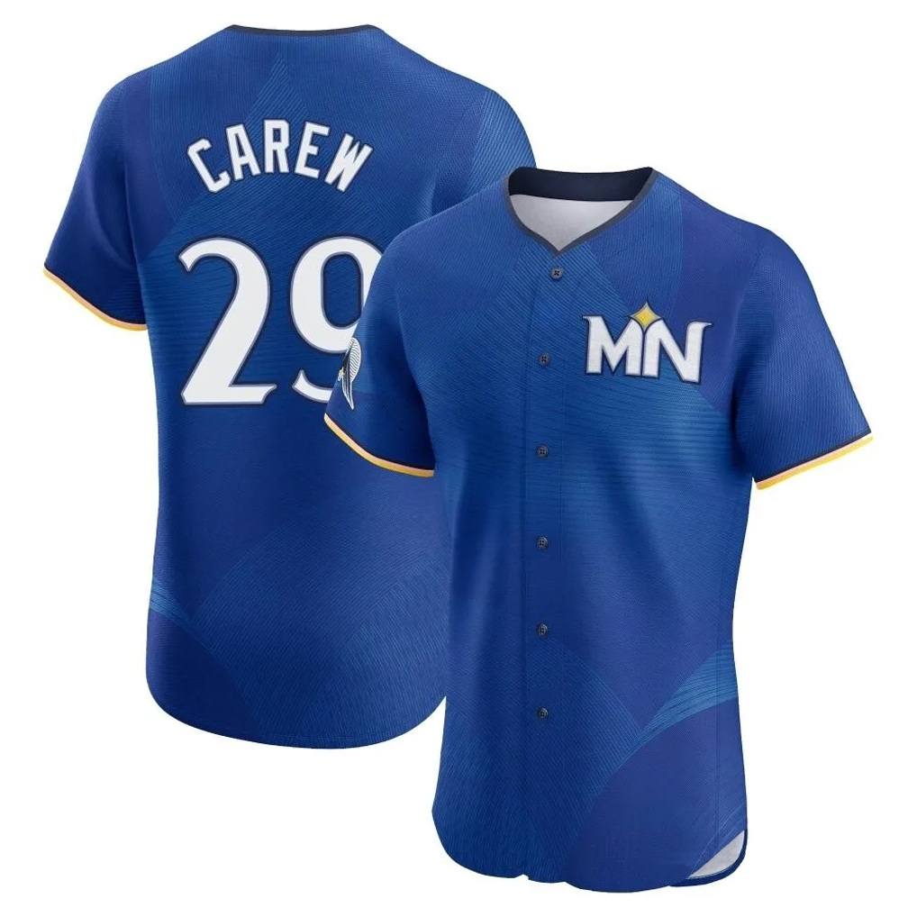 Minnesota Twins #29 Rod Carew Player Royal HeidiMiller City Connect Limited Elite Home Stitched Jerseys