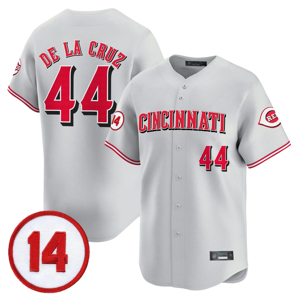 Cincinnati Reds #44 Elly De La Cruz Player Gray HeidiMiller Vapor Premier Limited Home Stitched Jerseys