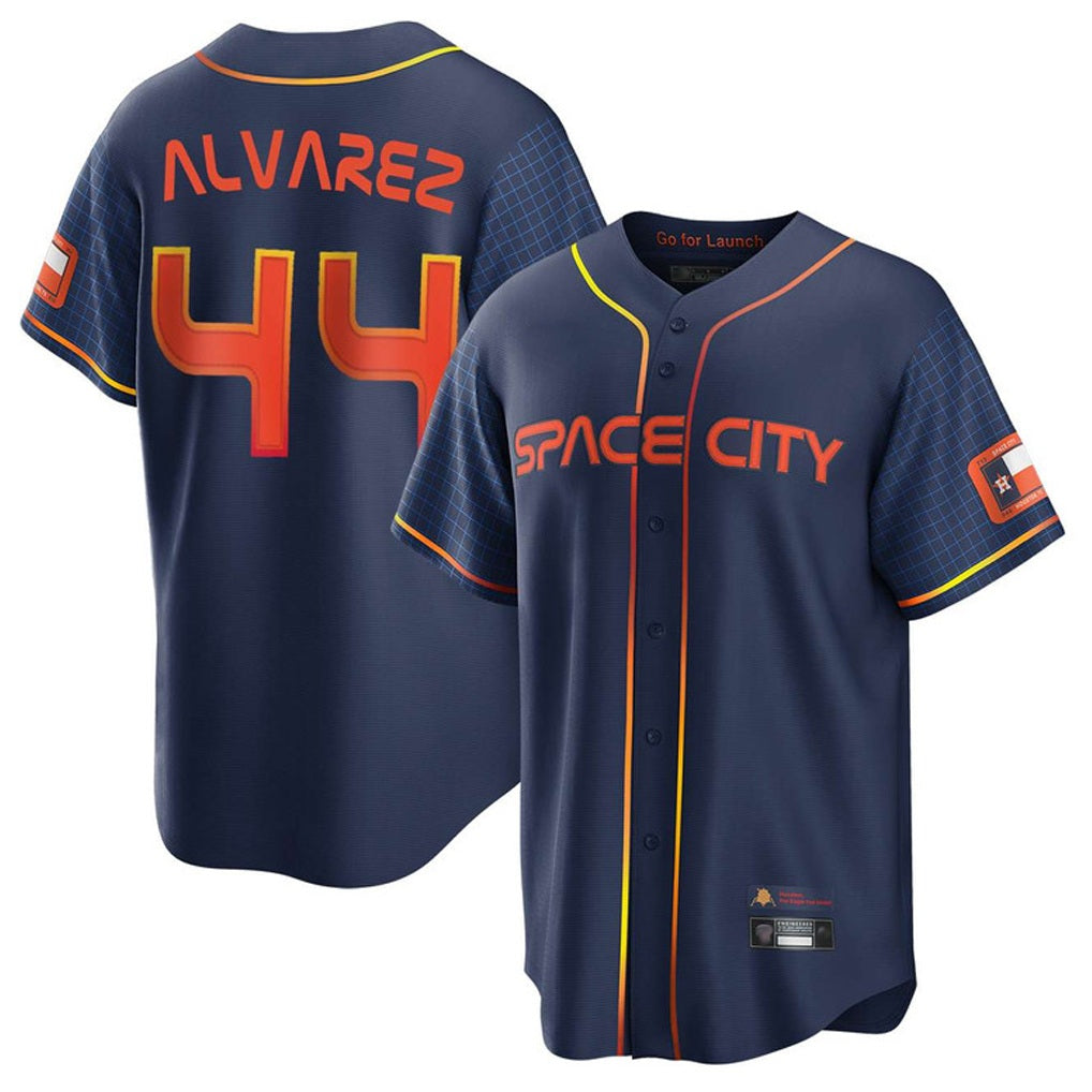 Houston Astros #44 Yordan Alvarez Player Navy HeidiMiller City Connect Home Game Stitched Jerseys